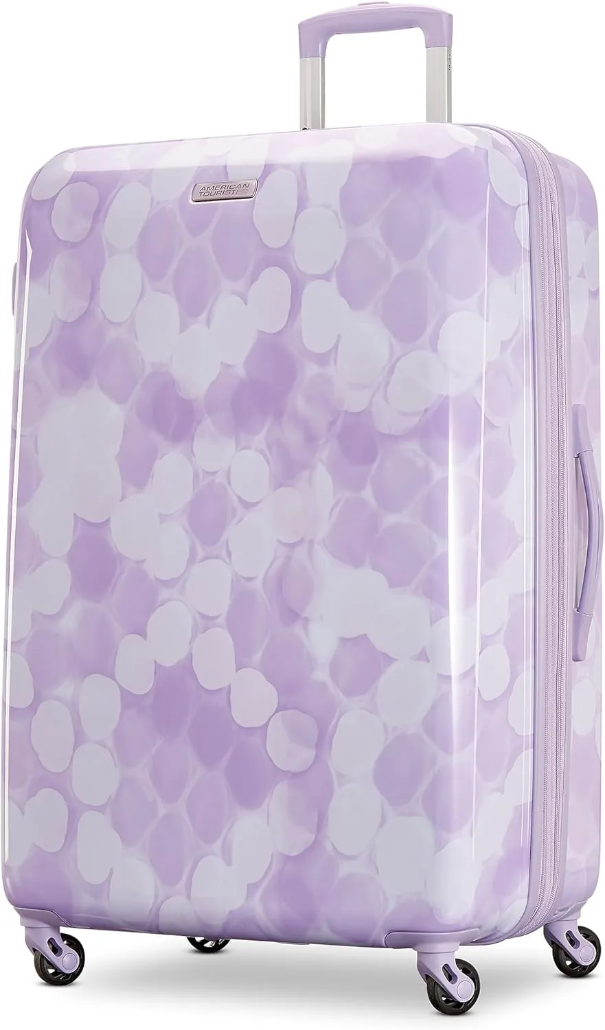 American Tourister Moonlight Hardside Expandable Luggage with Spinner Wheels, Lavender Maze, Checked-Large 28-Inch