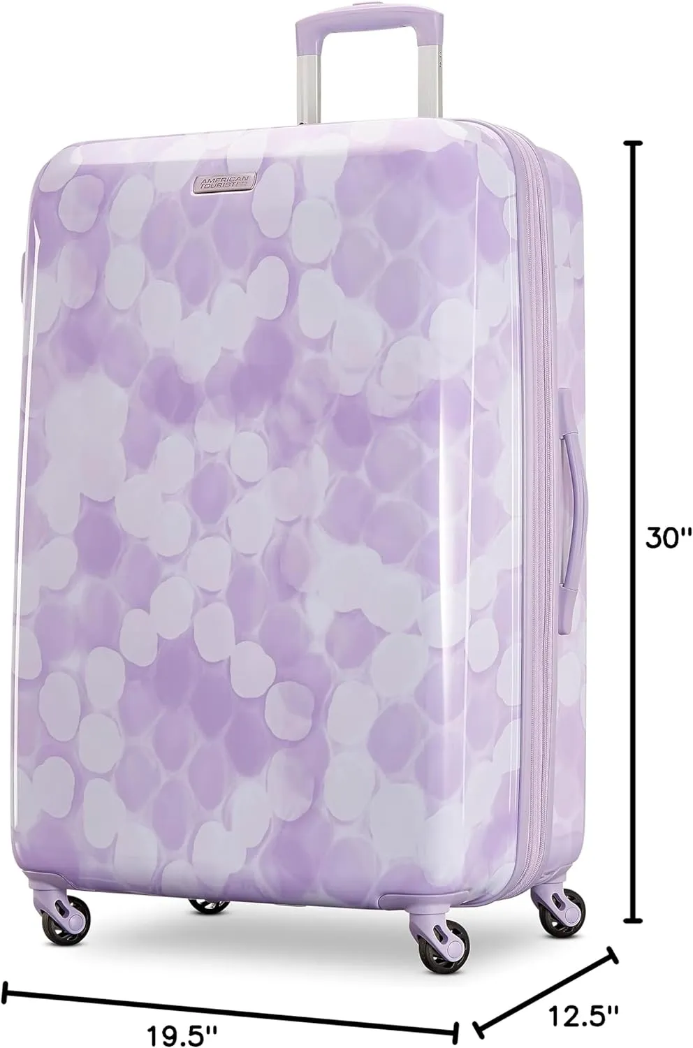 American Tourister Moonlight Hardside Expandable Luggage with Spinner Wheels, Lavender Maze, Checked-Large 28-Inch