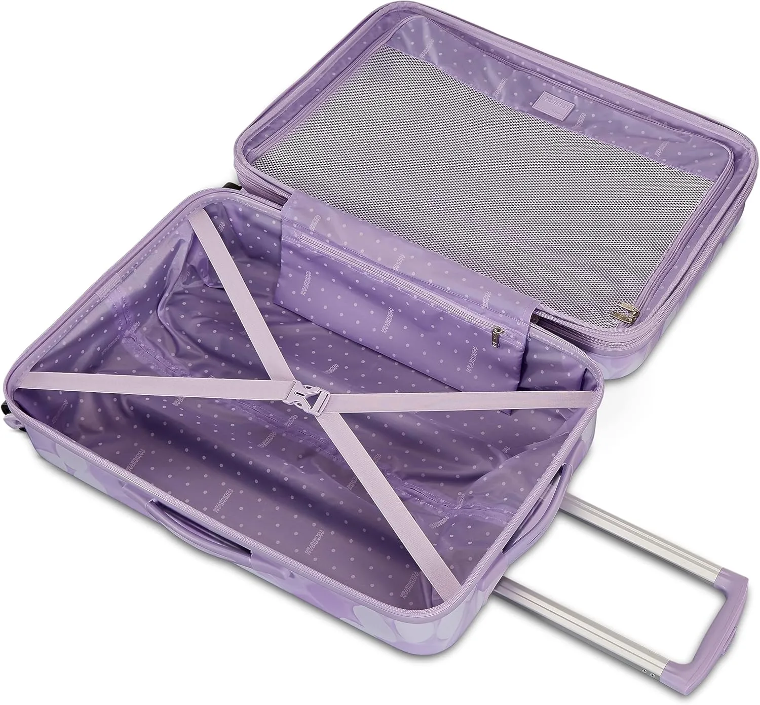 American Tourister Moonlight Hardside Expandable Luggage with Spinner Wheels, Lavender Maze, Checked-Large 28-Inch