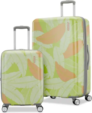 American Tourister Moonlight Hardside Expandable Luggage with Spinner Wheels, Palm, 2 Piece Set (20/28)