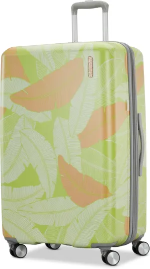 American Tourister Moonlight Hardside Expandable Luggage with Spinner Wheels, Palm, Large Checked Suitcase 28-Inch