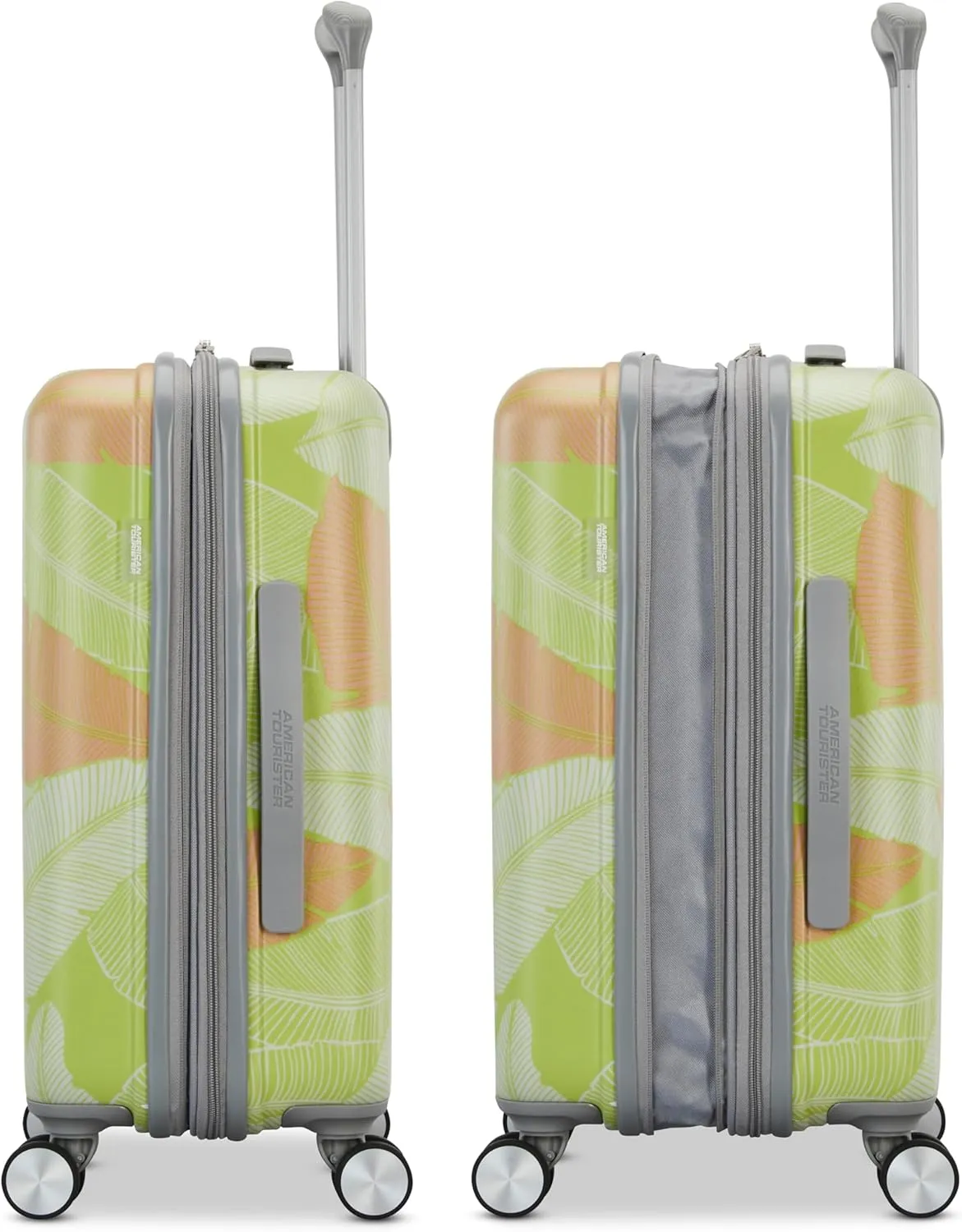 American Tourister Moonlight Hardside Expandable Luggage with Spinner Wheels, Palm, Large Checked Suitcase 28-Inch