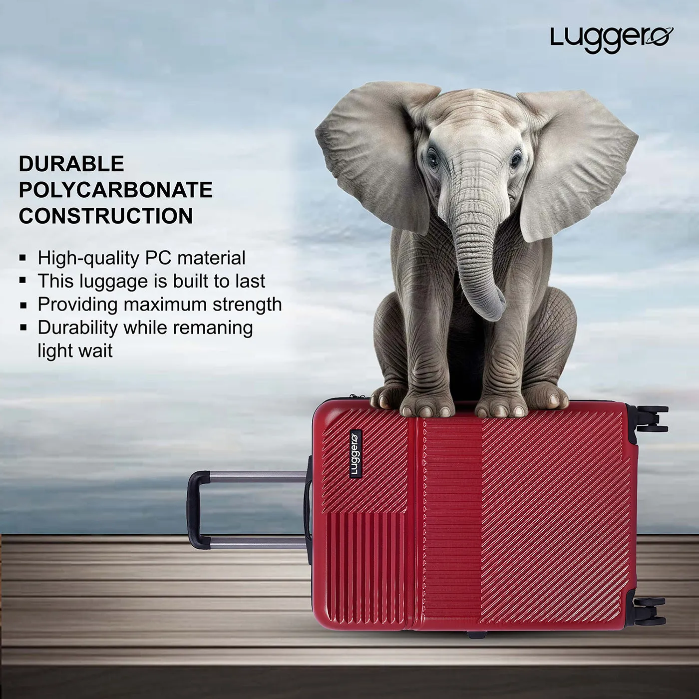 Amiggo Chilli red Light weight luggage - Medium & Large