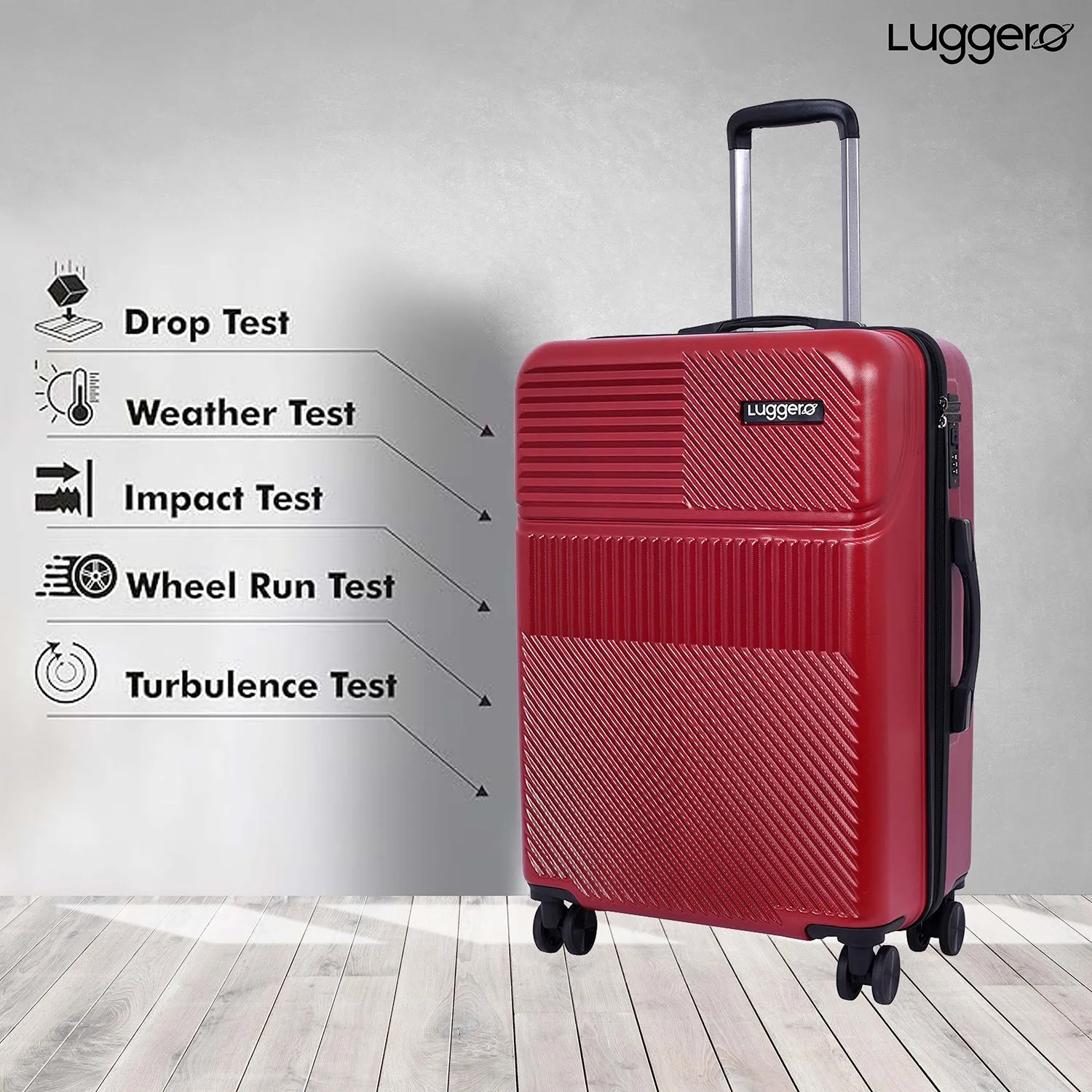 Amiggo Chilli red Light weight luggage - Medium & Large
