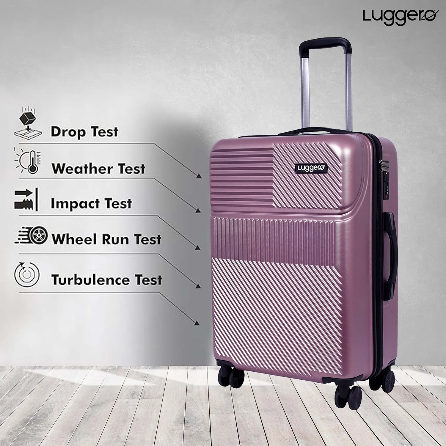 Amiggo Rose gold Light weight luggage - Cabin & Large