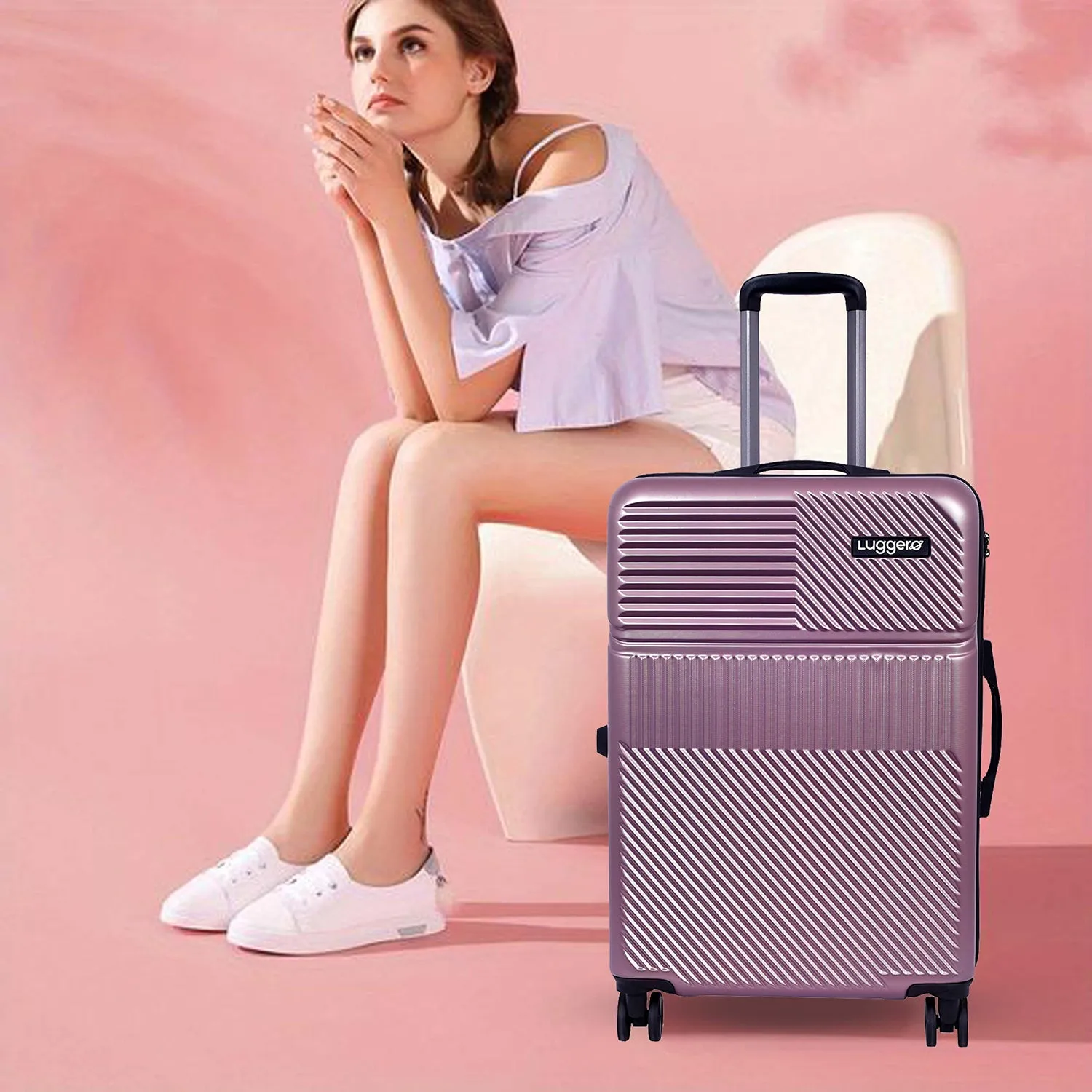 Amiggo Rose gold Light weight luggage - Cabin, Medium & Large