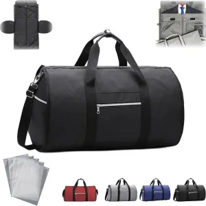 Amigo Bag Travel Bag, Foldable Clothing Bag Carry on Bag, Amigobag Luggage, Waterproof Large Capacity Suit Garment Duffel Bag, Garment Duffle Bags for Travel (Black/1pcs)