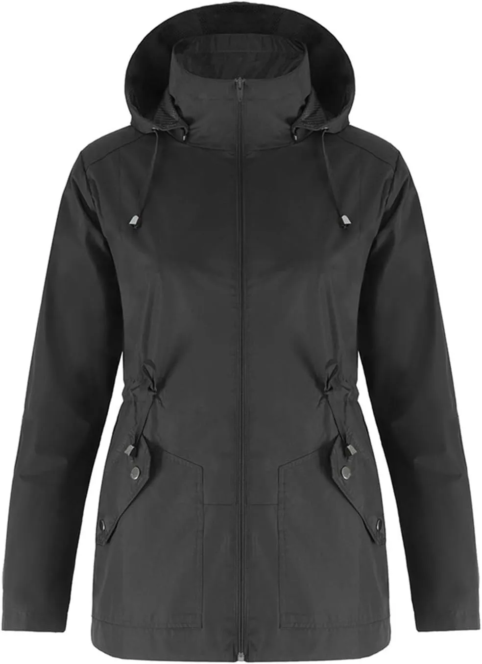 Andongnywell Women's Waterproof Waistcoat Hooded Breathable mesh Outdoor Hiking Rainproof Jackets Outwear