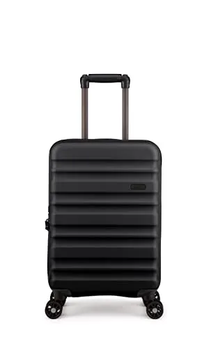 ANTLER - Cabin Suitcase - Clifton Luggage - Expandable Cabin, Black - 56x35x23, Lightweight Suitcase for Travel & Holidays - Carry On Suitcase with 4 Wheels & Twist Grip Handle - TSA Approved Locks