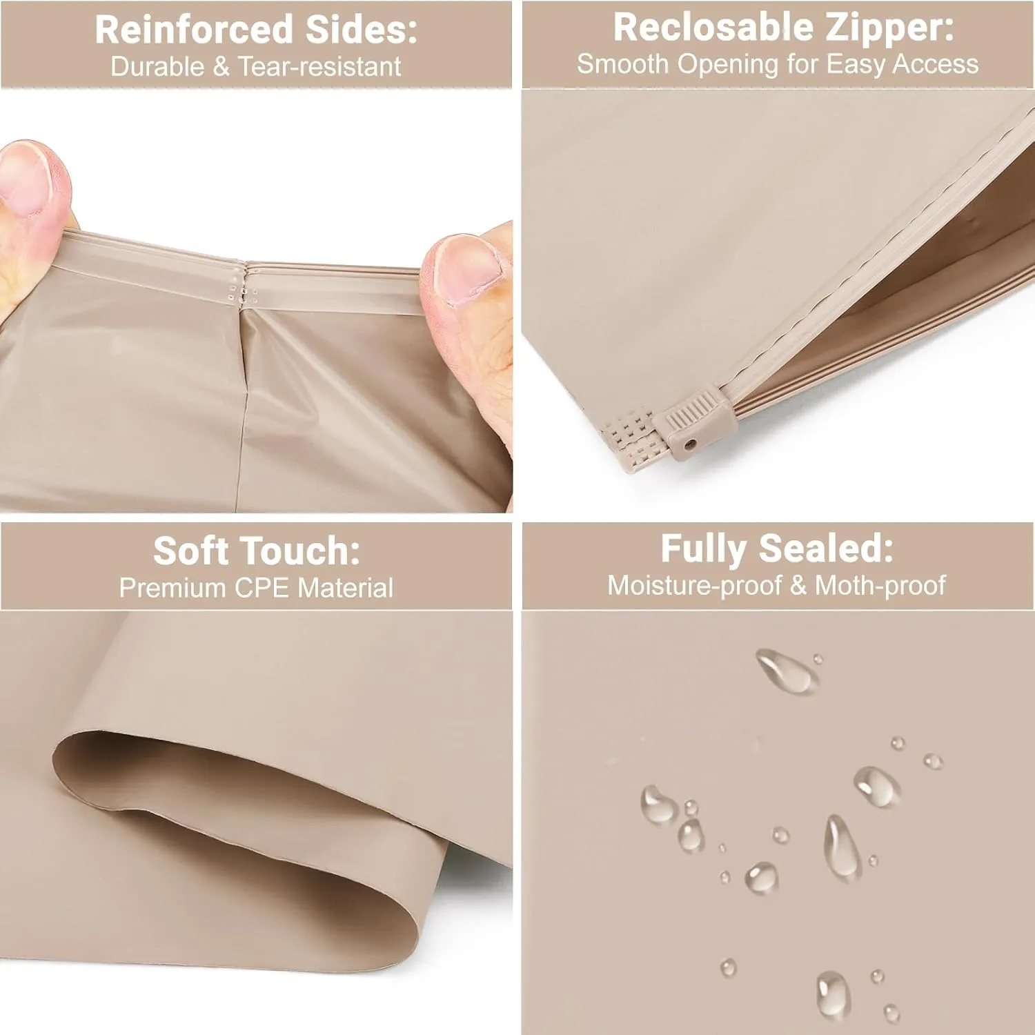 Apricot T Shirt Bags, 14x18 inch, Pack of 50, Frosted Zipper Bags for Clothes Packaging, Shipping, Small Business Mailing, Selling, Waterproof for Clothes, Dress, Sweater, Shoe
