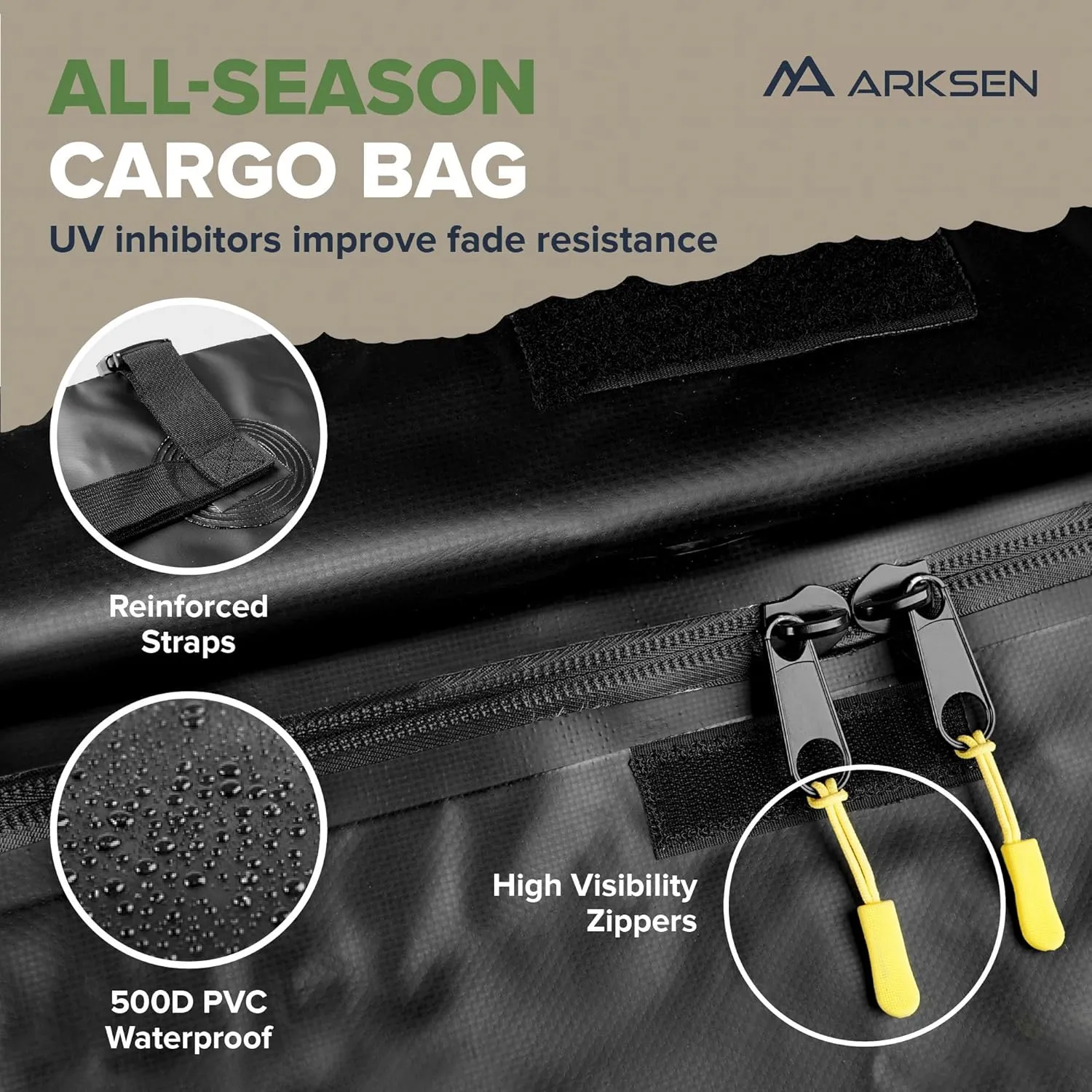 ARKSEN Heavy Duty Angled Cargo Carrier Tow Hitch with Waterproof Bag, Folding Luggage Storage Basket for Camping or Traveling, SUV, Pickup Truck or Car, 500 lbs Capacity, 60 x 24 x 6 Inch