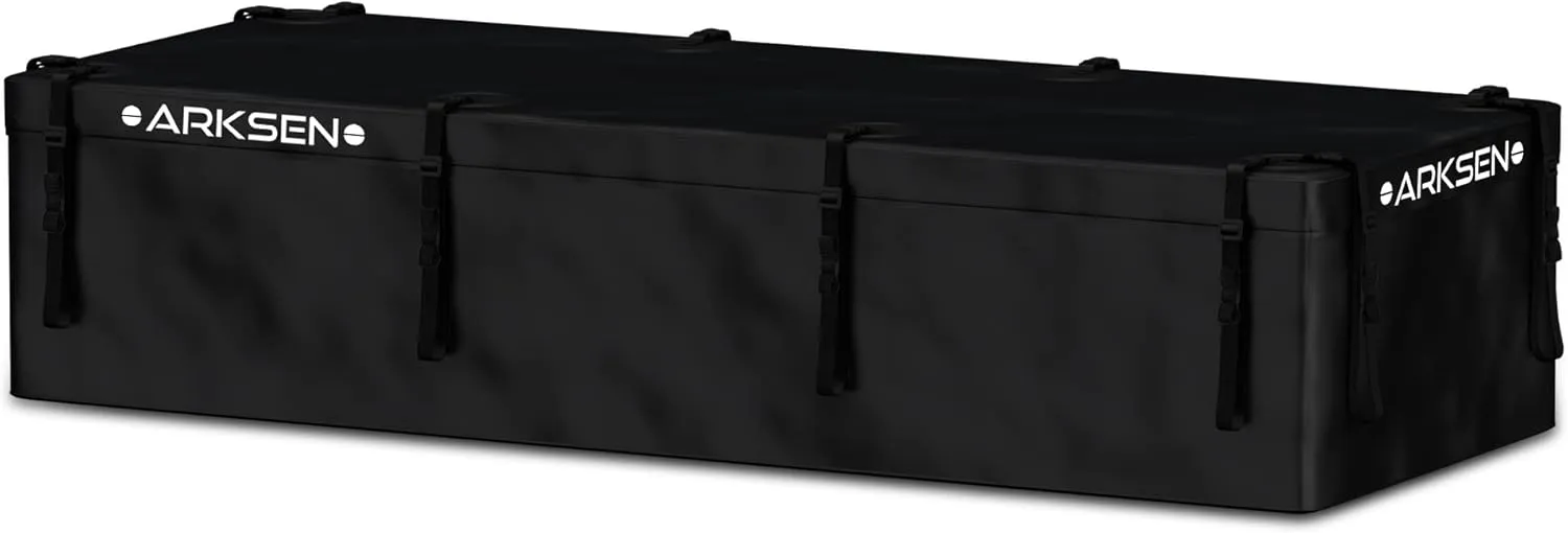 ARKSEN Roof Top Luggage Storage Bag for 84" x 39" Roof Baskets Waterproof 29 Cubic Feet (83.07"L x 33.07"W x 18.11"H) with 12 Straps Anti-Slip Mat 8 Door Hooks for All Vehicles with or without Rack