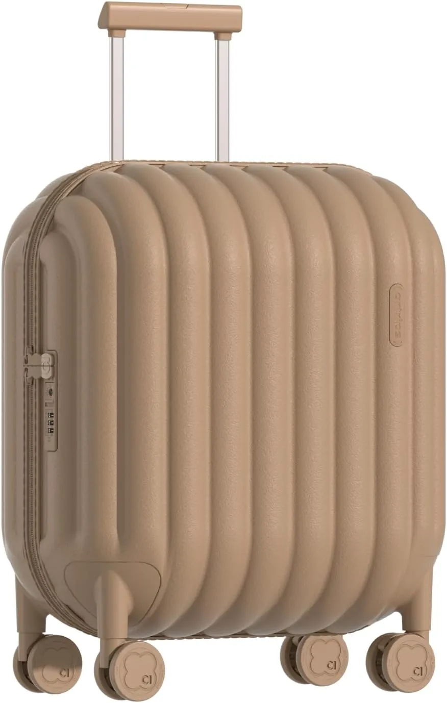 artrips Carry On Luggage with 8 Spinner Wheels,20''Spinner Luggage,PC Lightweight Hardside Luggage with Bread Design,TSA Lock, Brown,Carry On 20-Inch,47L