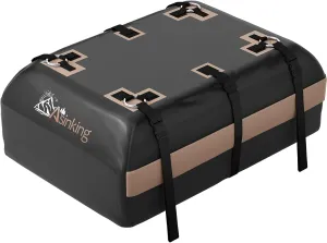 Asinking Car Rooftop Cargo Carrier Bag, 15 Cubic Feet Waterproof Roof Cargo Bag for Sedan SUV Minivan, Fit Vehicles with/Without Roof Rack, Sidebars & Crossbars - Max Size 44" L x34 W x17 H