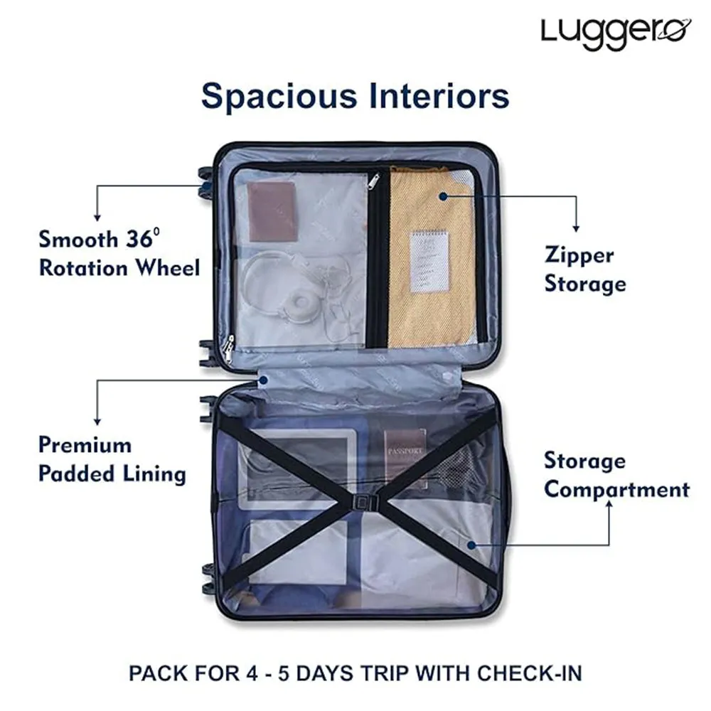 Aspire Dark Grey Light weight luggage - Cabin & Large
