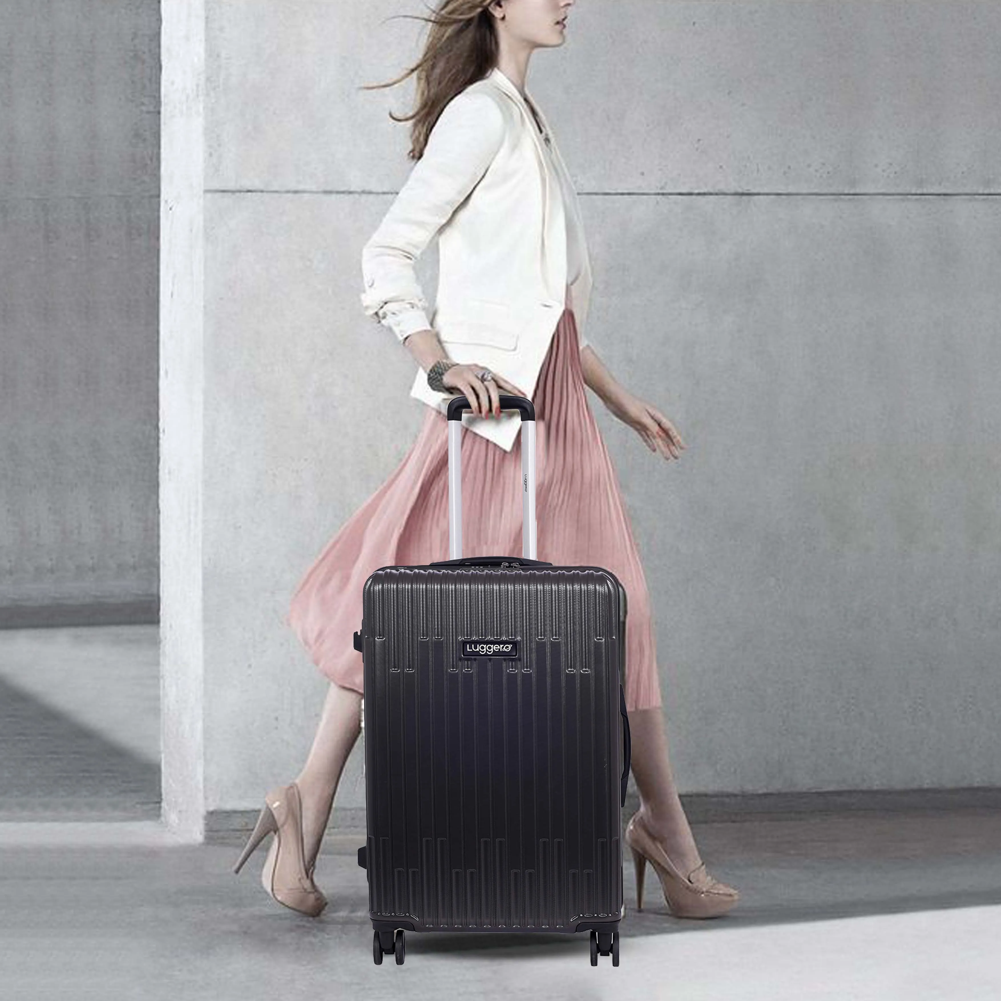 Aspire Dark Grey Light weight luggage - Cabin & Large