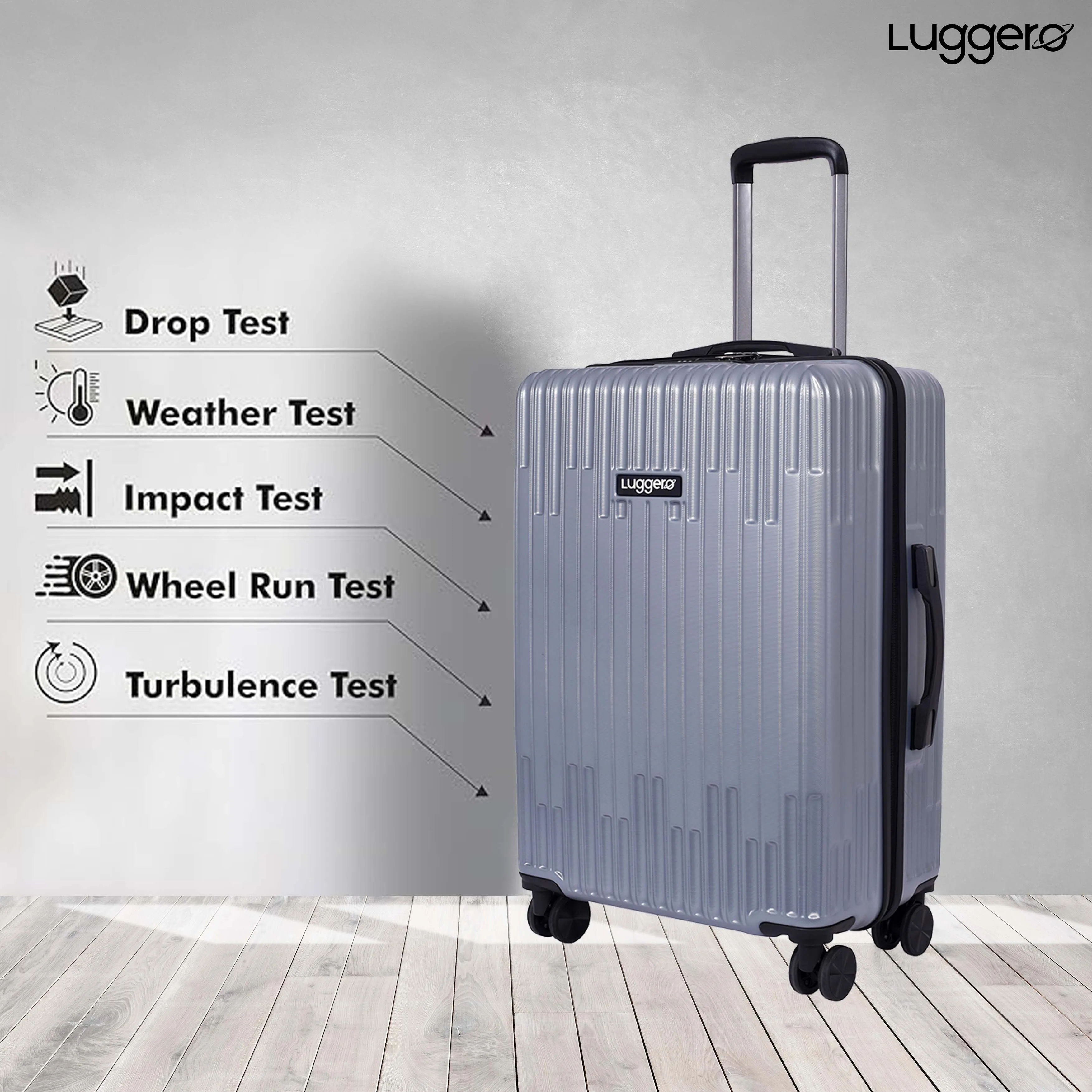 Aspire Silver Light weight luggage - Cabin, Medium & Large