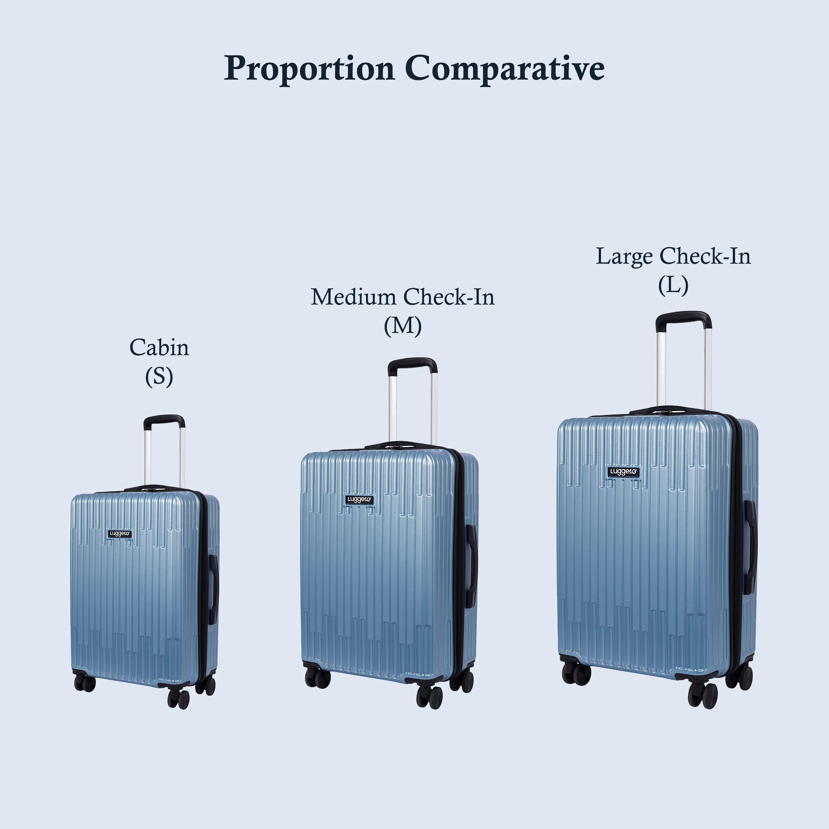 Aspire Sky Blue Light weight luggage - Cabin, Medium & Large