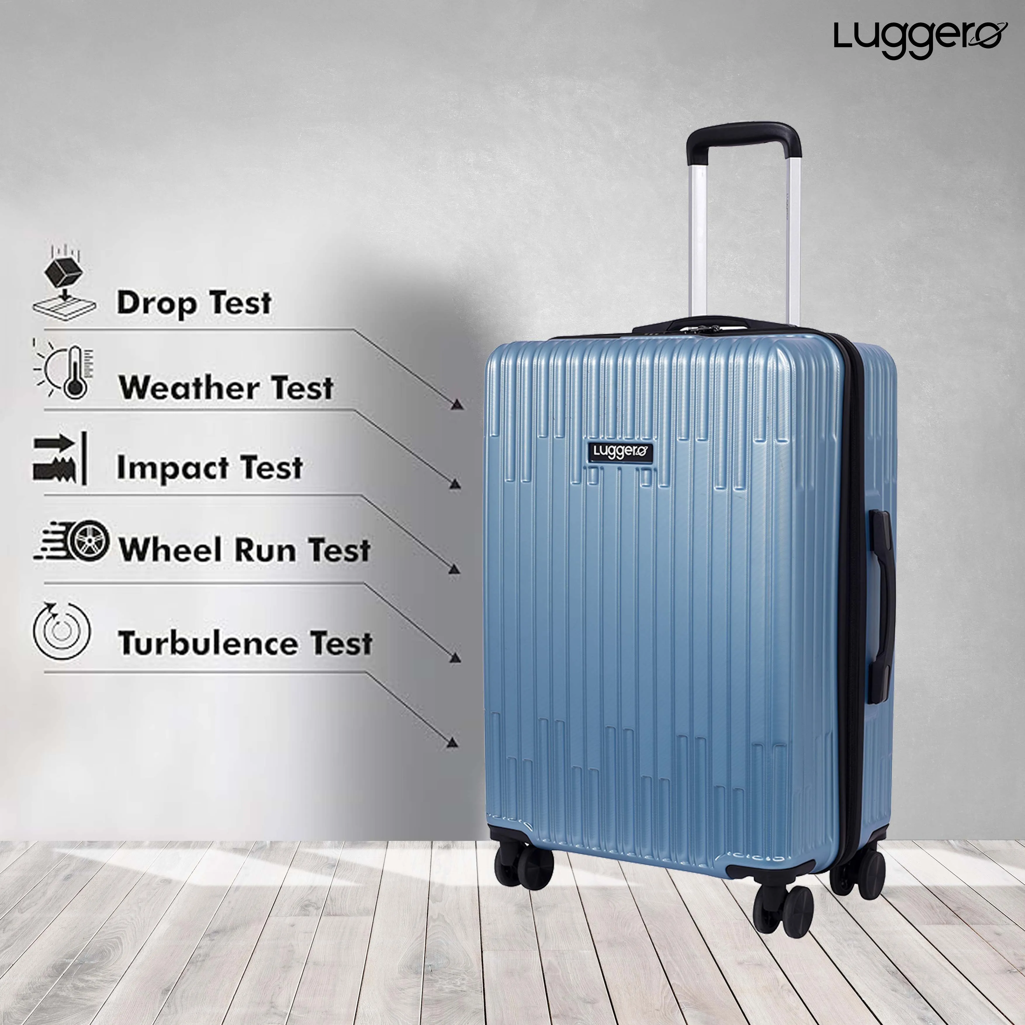 Aspire Sky Blue Light weight luggage - Cabin, Medium & Large