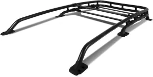 Auto Dynasty Compatible with FJ Cruiser Black-Coated Aluminum Roof Rack Rail Top Cargo Luggage Carrier