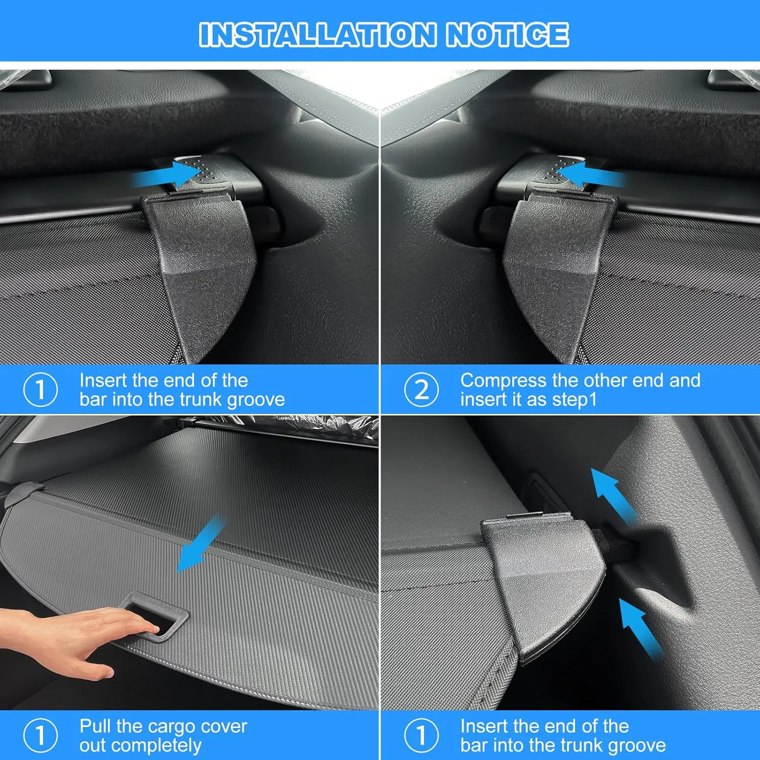 AUXKO Retractable Cargo Cover for Mazda CX-50 2025 2024 2023, Trunk Cargo Cover Luggage Security Shade Cover for 2025 2024 Mazda CX50 Shielding Shade Anti-Peeping Luggage Privacy Screen, Carbon Fiber