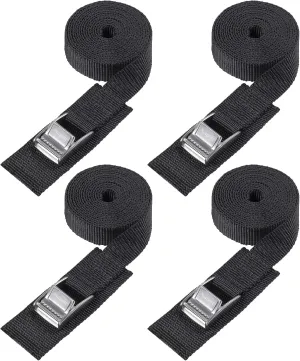 Ayaport Lashing Straps with Stainless Steel Buckles 16ft Adjustable Cam Buckle Tie Down Cinch Strap for Packing Black