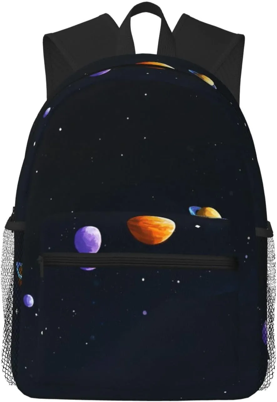 Backpack for Women Men 15.7 in, Lightweight Travel Backpack Waterproof Casual Daypack Laptop Computer Backpacks Carry On Bag Purse for Travel Business Hiking Work, Universe Planet