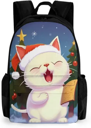 Backpacks for Women Travel Backpack for Men Computer Bag Cute Cat Sing Christmas Carols Lightweight Casual Daypack, 42x30.5cm, Style