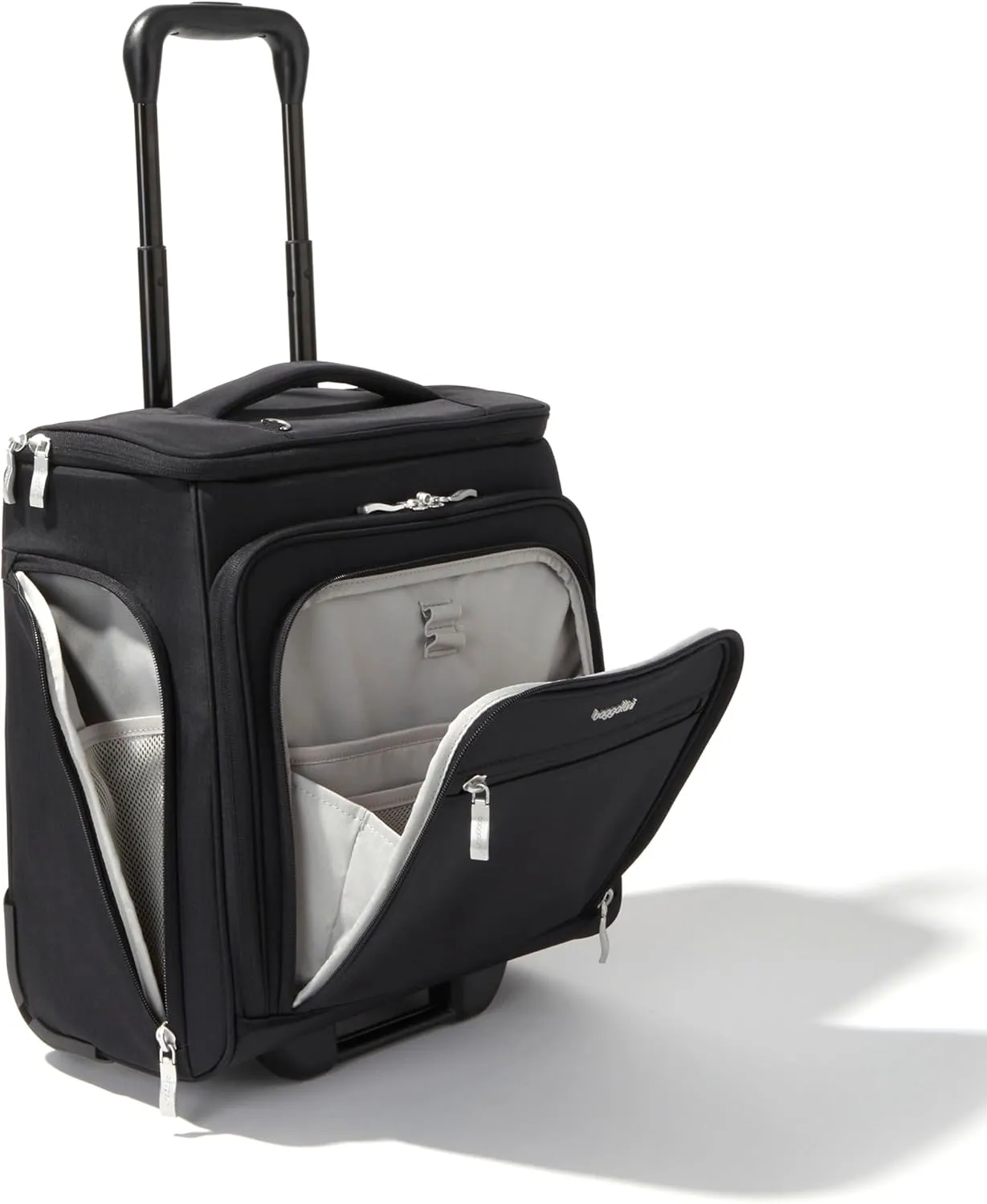 Baggallini Expandable Underseat Carry-On - Lightweight Travel Luggage Carry On Weekender with Wheels
