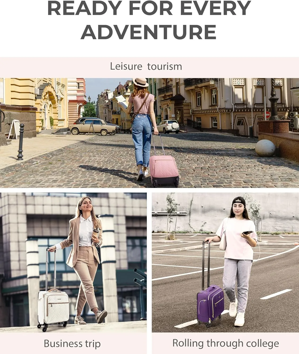 BAGSMART Underseat Carry On luggage Airline Approved, 16-inch Small Softside Underseater Travel Suitcase with Spinner Wheels Overnight Bag Small Rolling Carry-on for Women Men Weekender,Beige