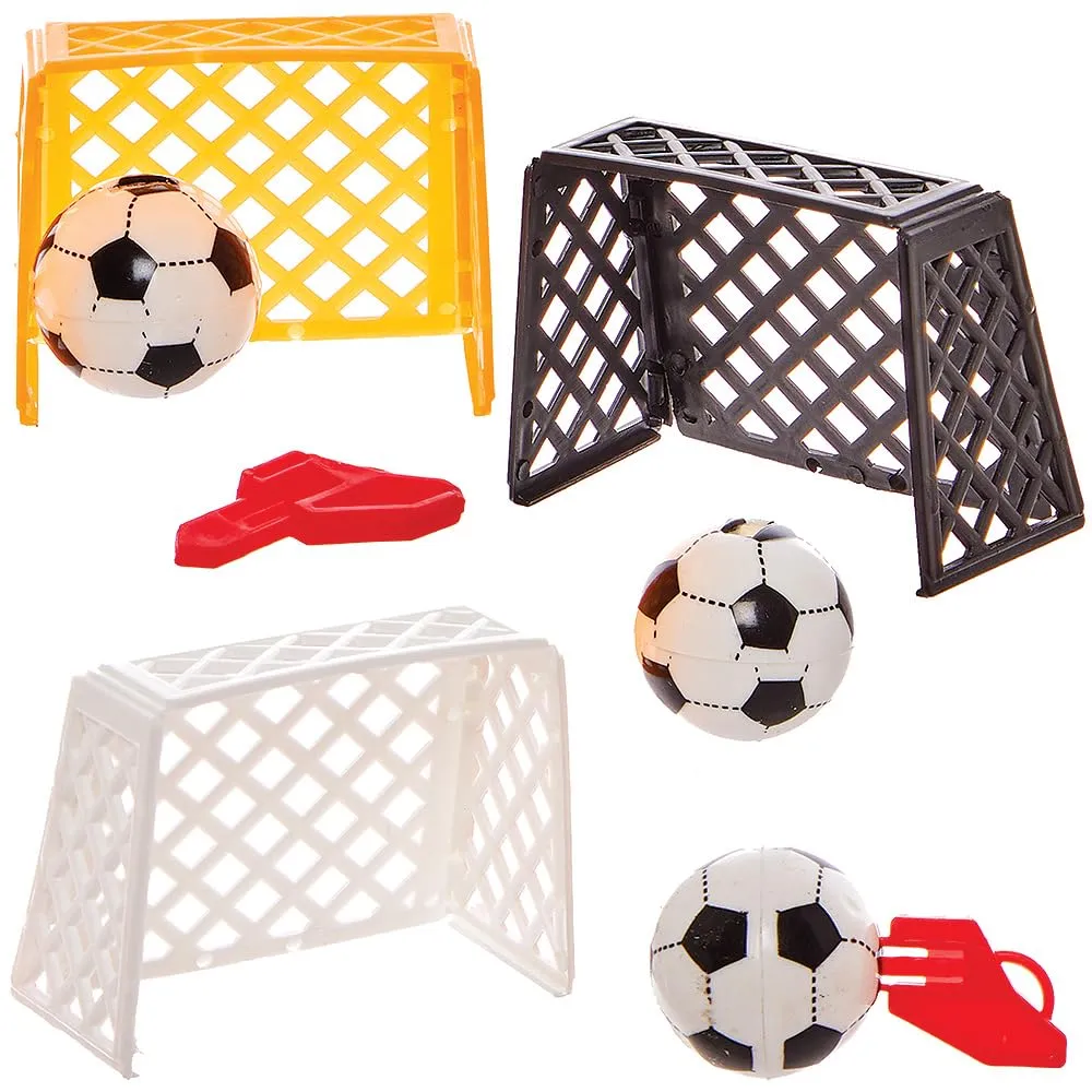 Baker Ross FN210 Football Goal Set - 8 Pack Small Football Toy Football Party Bag Fillers