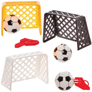 Baker Ross FN210 Football Goal Set - 8 Pack Small Football Toy Football Party Bag Fillers