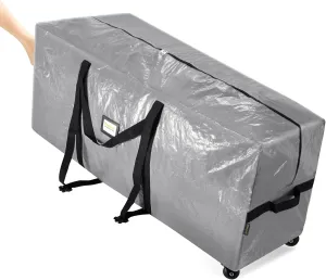 BALEINE 7.5 ft Rolling Christmas Tree Storage Bag, 2 Swivel Wheels for Easy Moving, Heavy Duty Extra Large Artificial Christmas Tree Bag with Reinforced Carry Handles and Fixed Buckle (Grey)