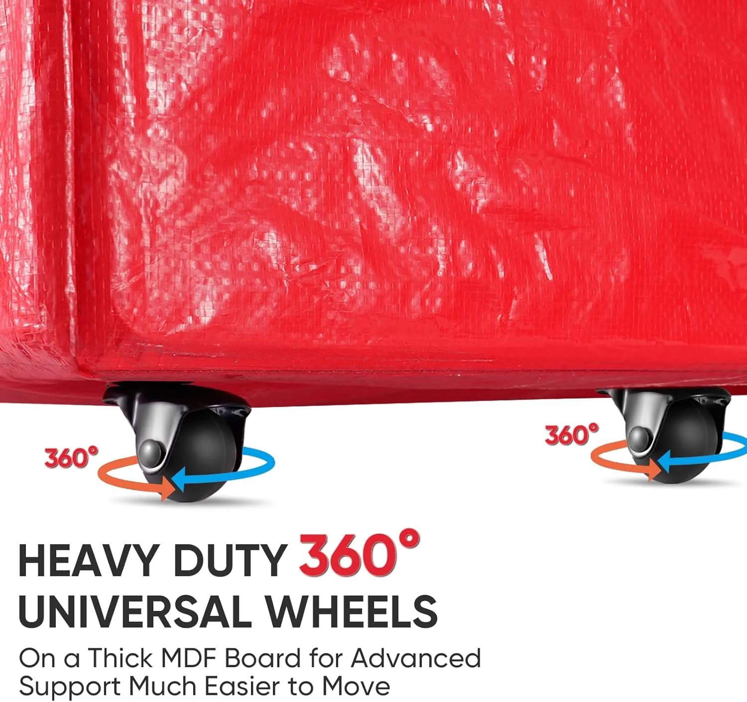 BALEINE 7.5 ft Rolling Christmas Tree Storage Bag, 2 Swivel Wheels for Easy Moving, Heavy Duty Extra Large Artificial Christmas Tree Bag with Reinforced Carry Handles and Fixed Buckle (Red)