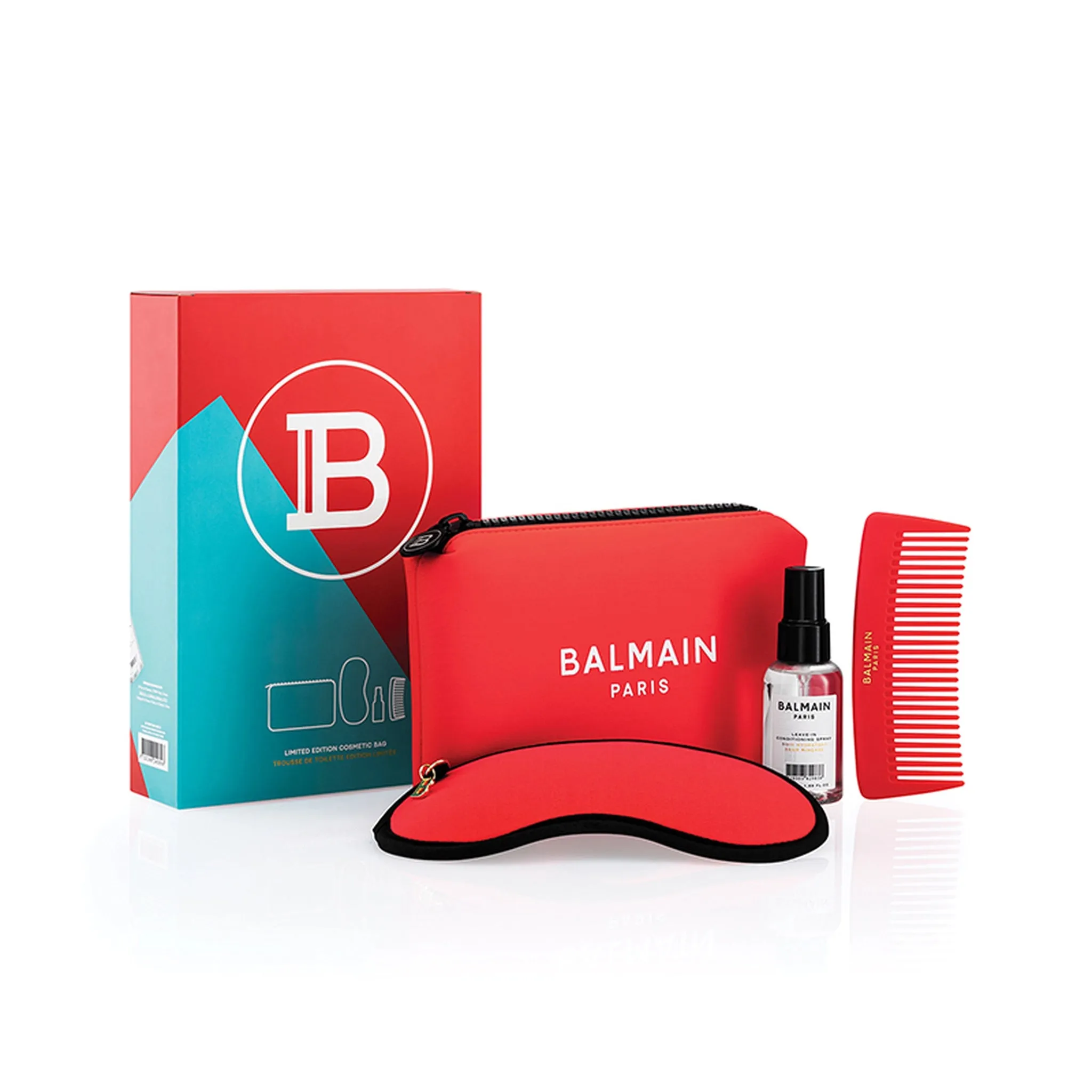 Balmain Paris Coral Red Cosmetic Bag (Limited Edition)