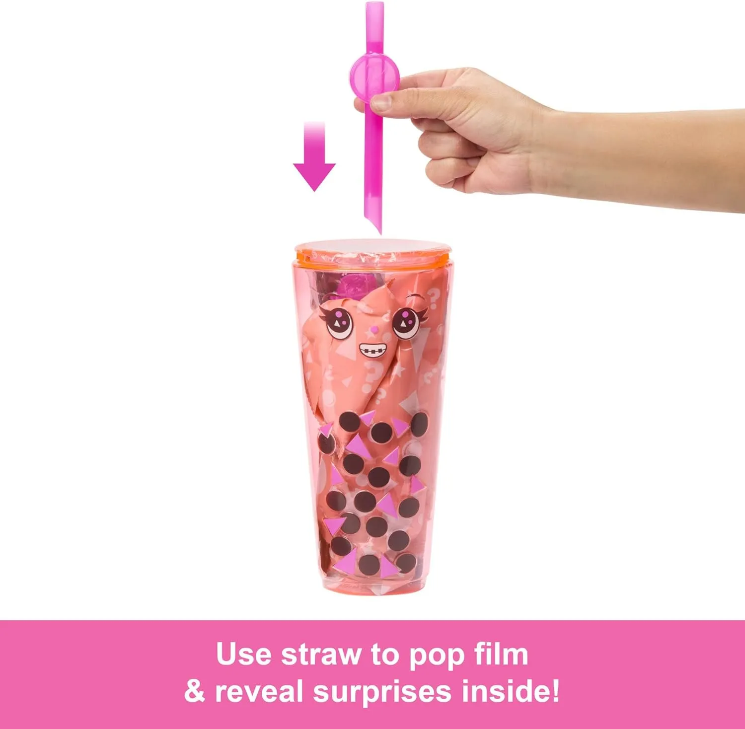 Barbie Pop Reveal Bubble Tea Series Doll & Accessories with Pet, 8 Surprises Include Color Change, Cup with Storage (Styles May Vary)