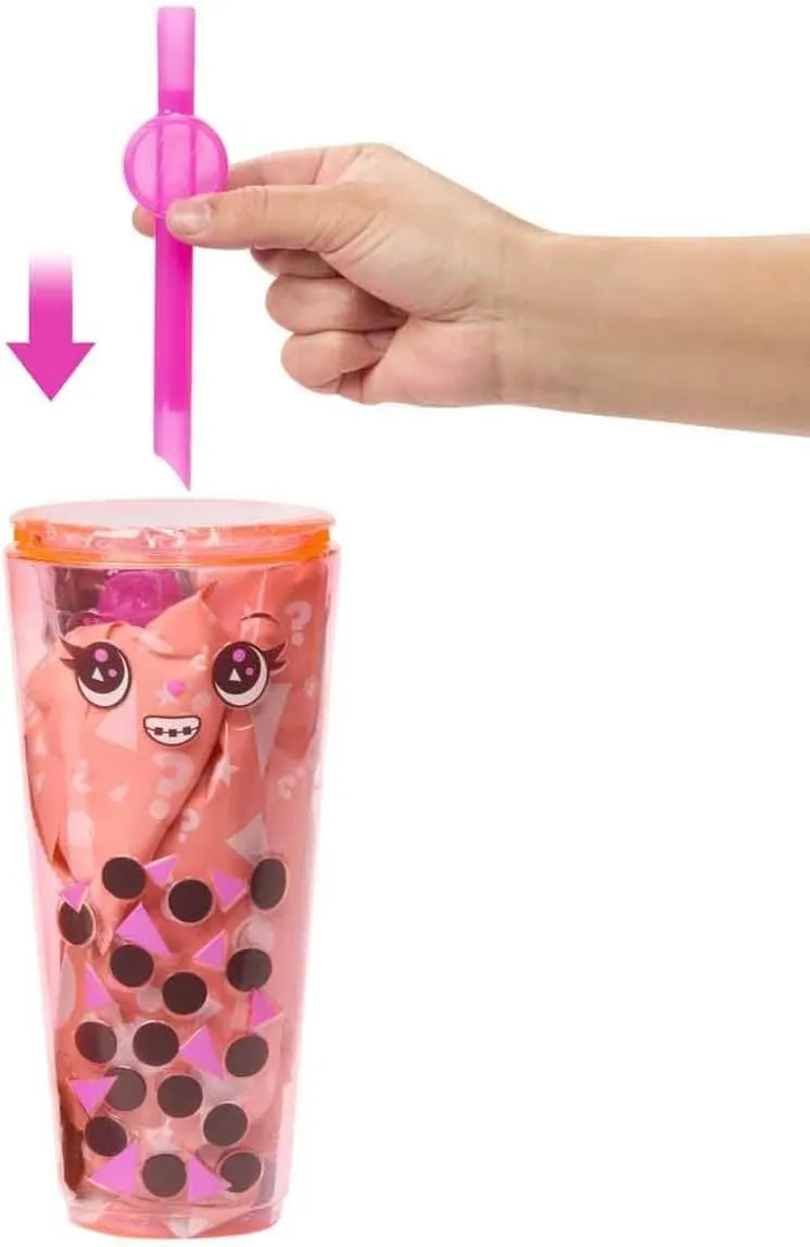 Barbie Pop Reveal Bubble Tea Series Doll & Accessories with Pet, 8 Surprises Include Color Change, Cup with Storage (Styles May Vary)