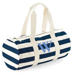 Barrel Bag Navy Stripe Initial