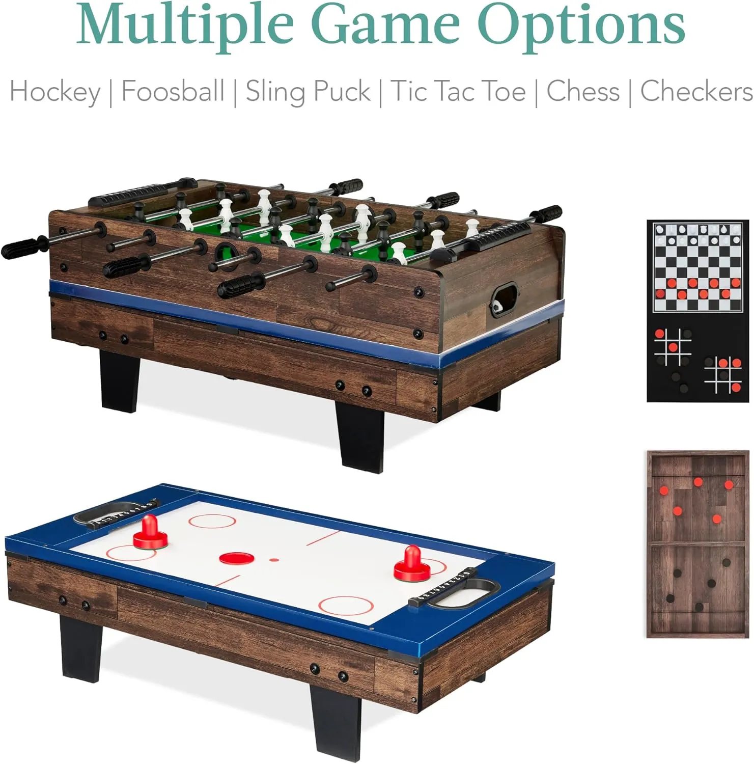 Best Choice Products 11-in-1 Kids Combo Game Table Set for Home, Game Room w/Ping Pong, Foosball, Table Hockey, Chess, Checkers, Shuffleboard, Bowling, 5 Accessory Bags