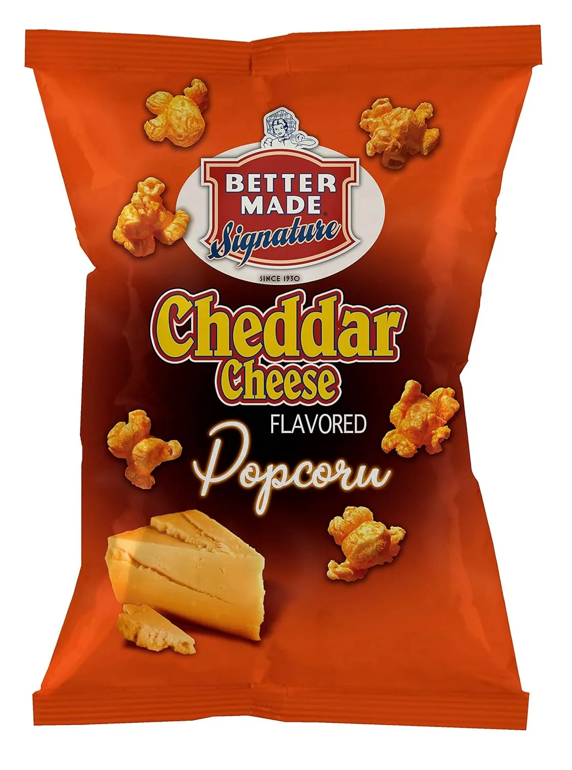 Better Made Special Popcorn (8) x Bags 2.5-2.75oz Each (Pack of 8) (CHEDDAR CHEESE) - Adult Bulk Snacks, Kids Lunch, Delicious Cheddar Cheese Flavorerd Popped Popcorn, Family Owned Since 1930