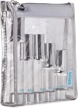 Bliss Travel Bottles Set - 5 Pack Airless Skincare Travel Pump Bottle Dispenser for Lotions, Creams, Toiletries, and Liquids, Size Onesize, Silver