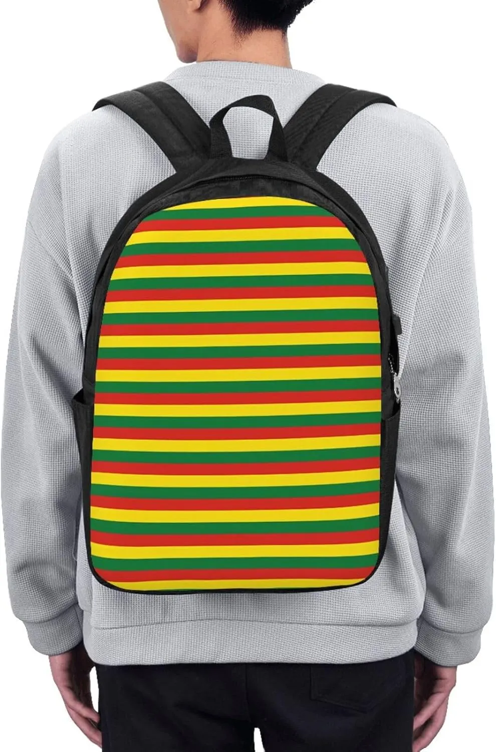 Bolivia Flag Bandera Stripe Travel Backpack 17-Inch Laptop Backpacks Business Rucksack Casual Sport Daypack with USB Charging Port Carry-on Bag for Camping Biking