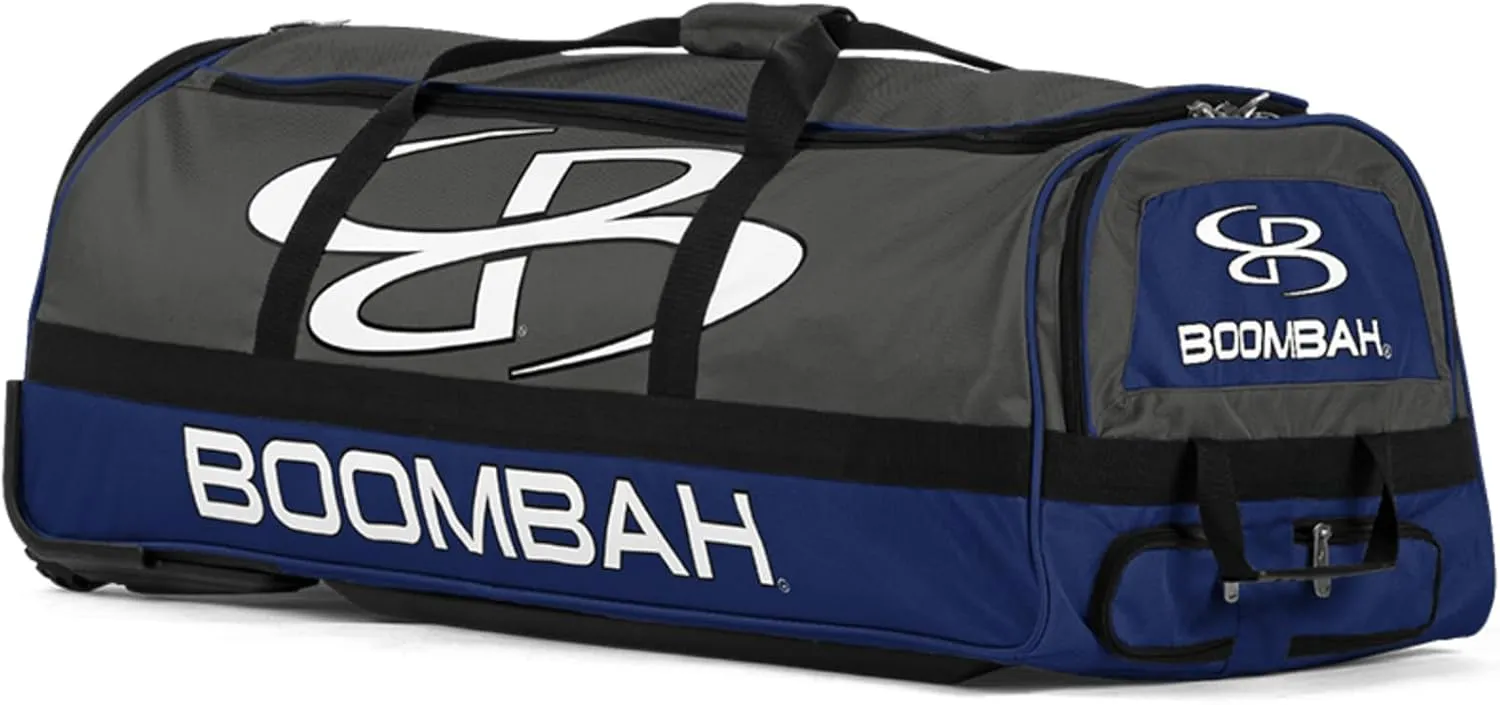 Boombah Brute Rolling Bat Bag - 35" x 15" x 12-1/2" - Multiple Color Options - Holds 4 Bats and Room for Gear - Wheeled Bag