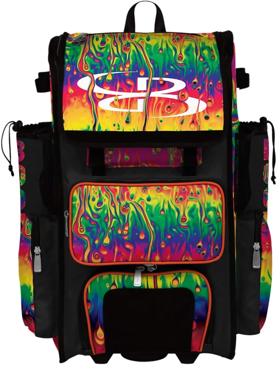 Boombah Superpack Hybrid Rolling Bat Bag - Lava Multi - Wheeled & Backpack Version
