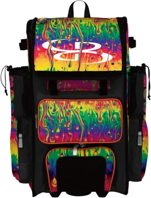 Boombah Superpack Hybrid Rolling Bat Bag - Lava Multi - Wheeled & Backpack Version