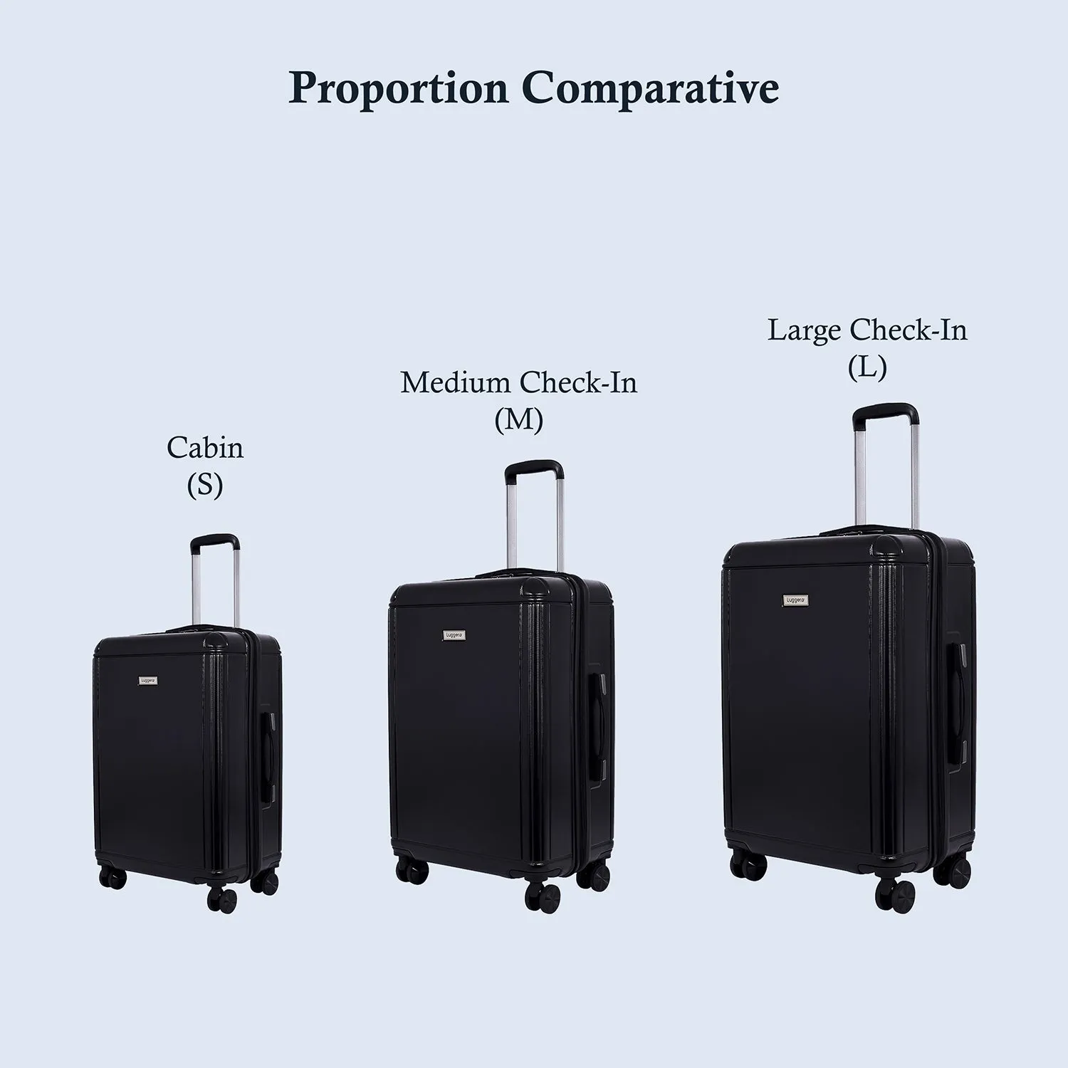 Box Black Light weight luggage - Cabin, Medium & Large