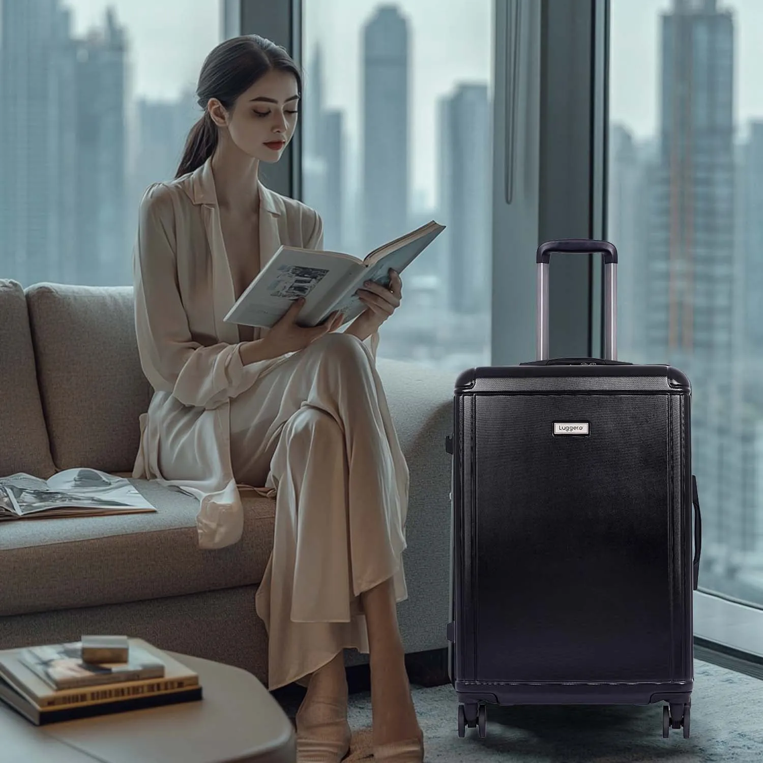 Box Black Light weight luggage - Cabin, Medium & Large