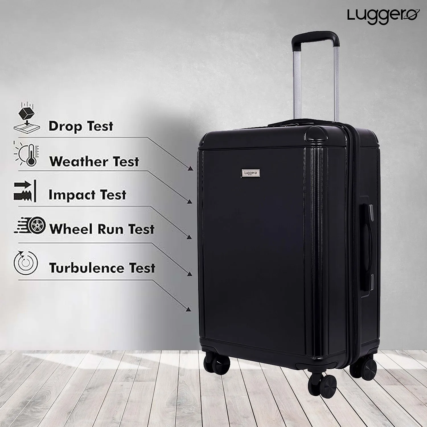 Box Black Light weight luggage - Cabin, Medium & Large