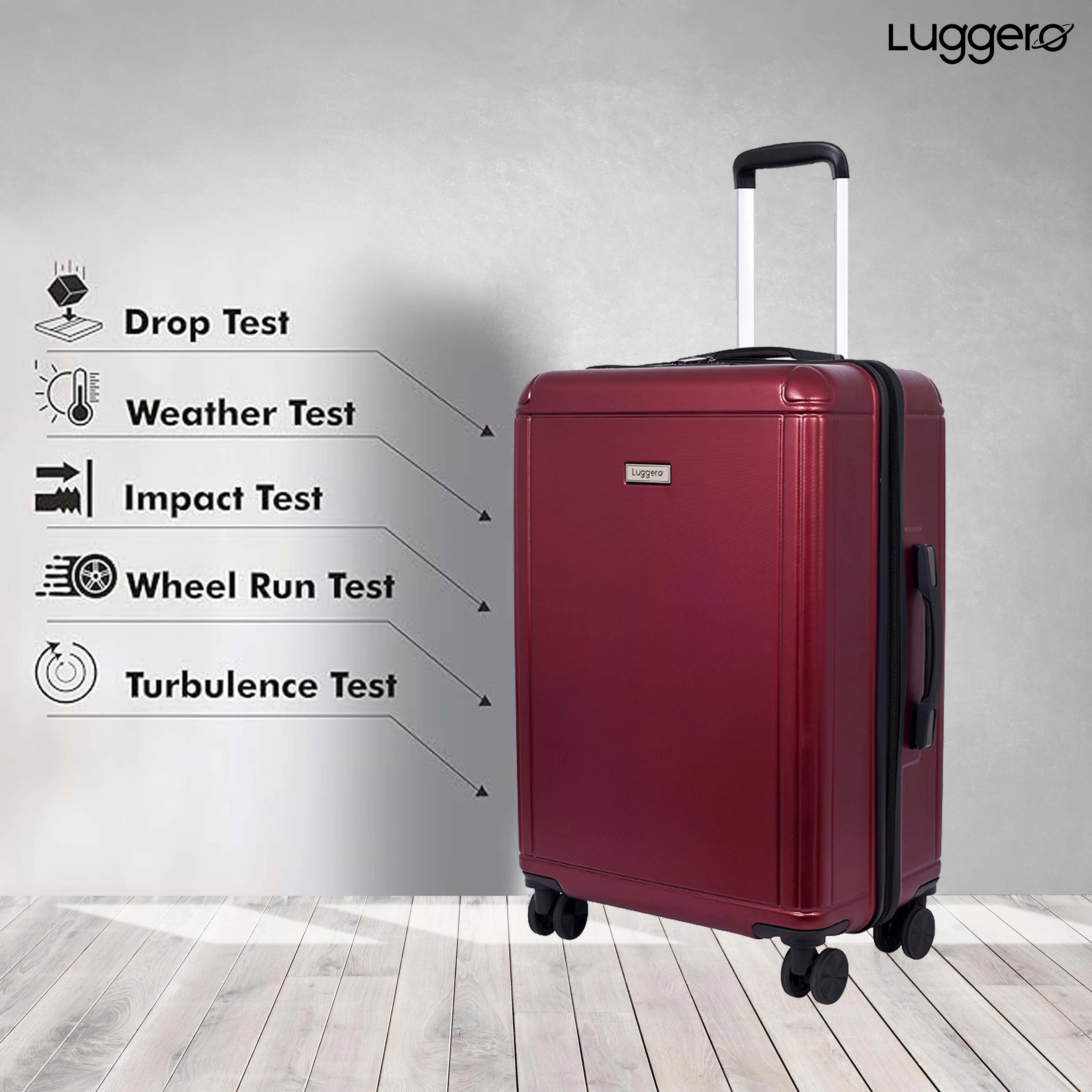 Box Deep Red Light weight luggage