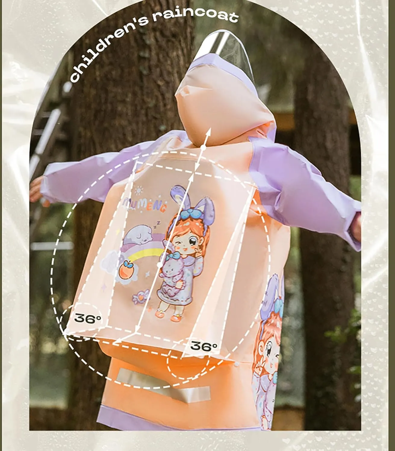 Boys Girls Hooded Rain Poncho Outdoors Kids Transparent Raincoat Student Rain Suit Waterproof Durable Windbreaker